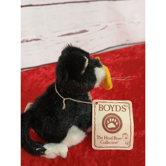 Boyds Head Bean Collection Cat Plush With Thanks Sign - Picture 4 of 5
